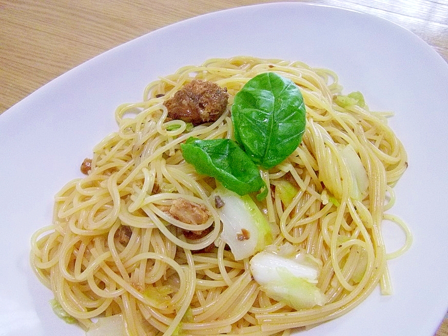 フライパンdeイワシトマト缶のスパゲティ