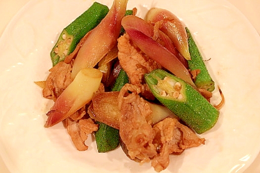 おくらとみょうがと豚肉のさっぱり炒め レシピ 作り方 By タンタン0522 楽天レシピ