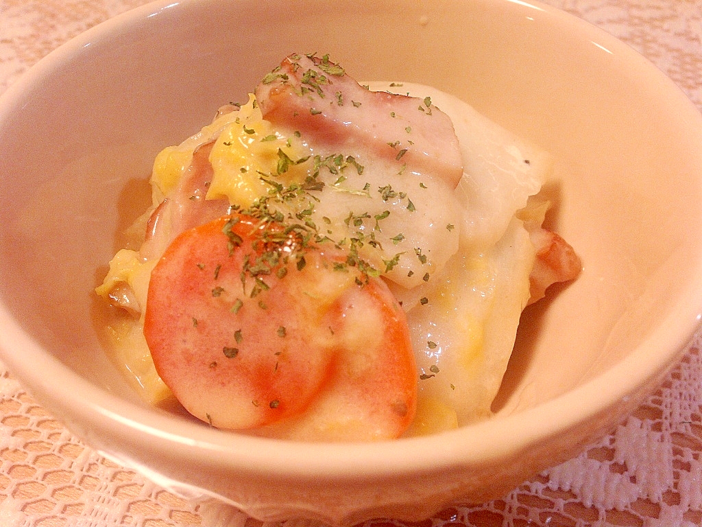 白菜大量消費！ベーコンと白菜のクリーム煮♡