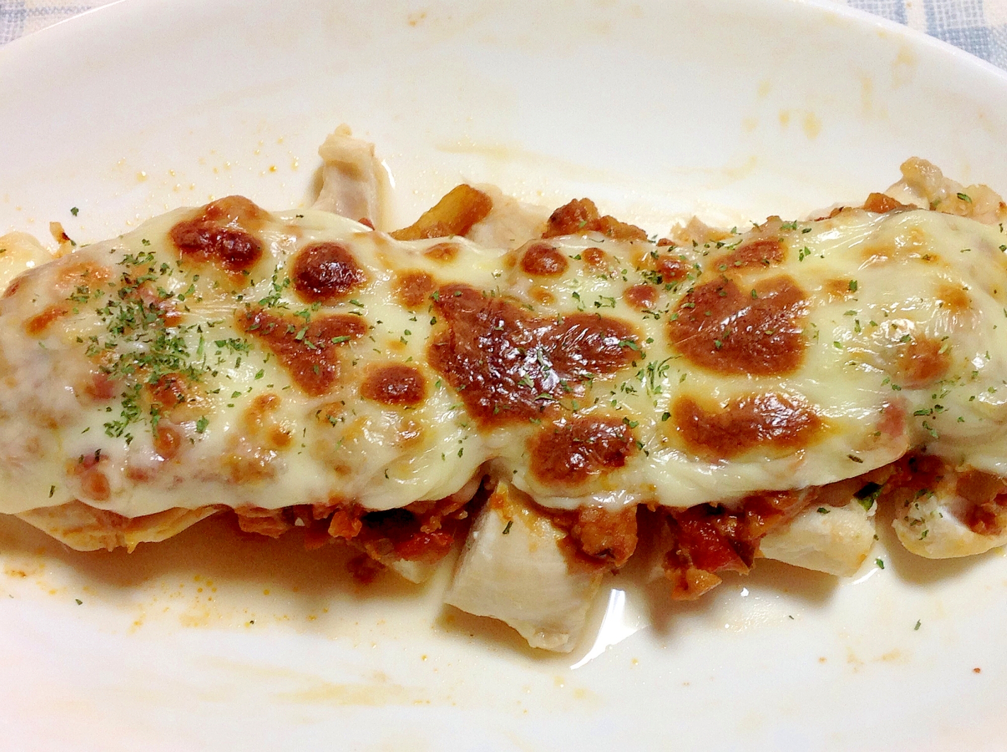 チキンステーキ ミートソース チーズ レシピ 作り方 By Simakis 楽天レシピ