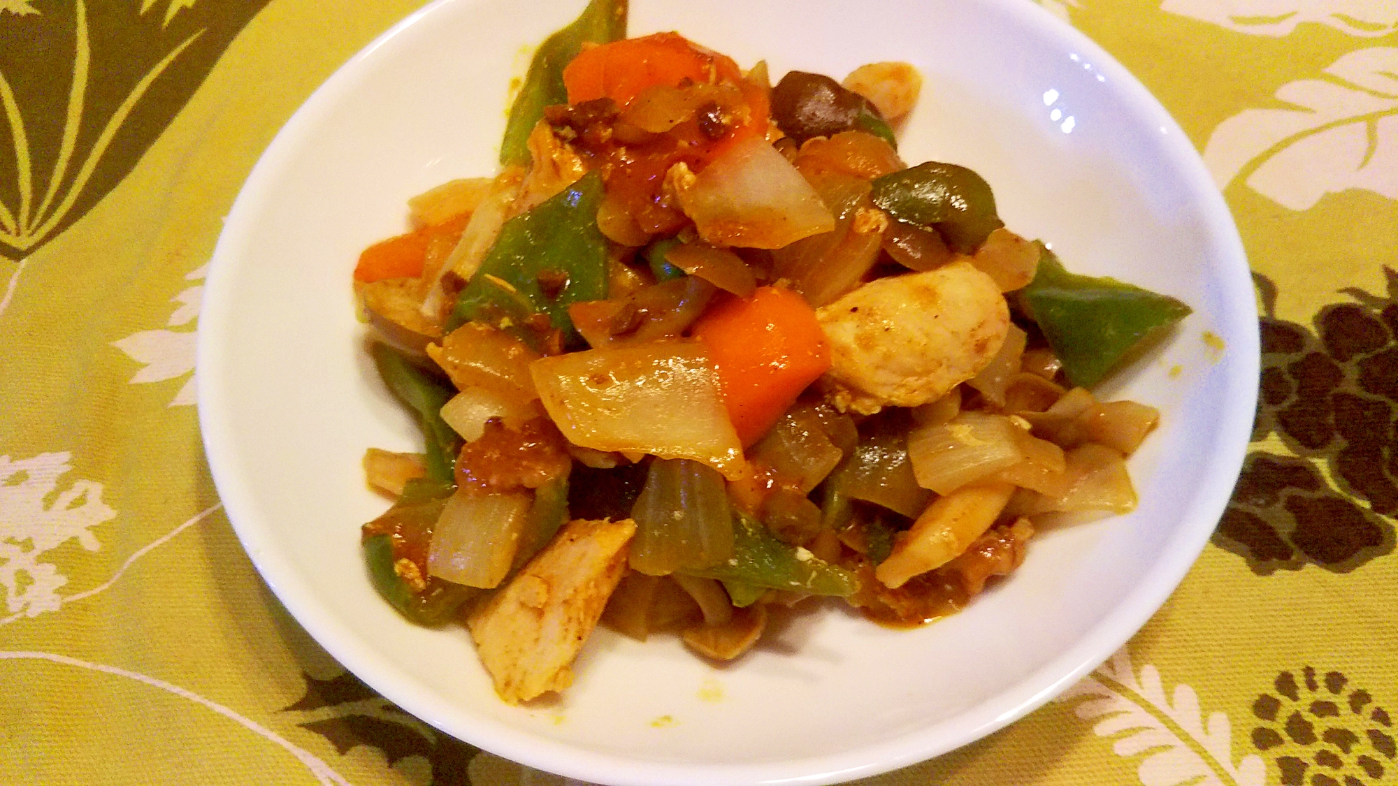 鶏むね肉・野菜のドライカレー炒め