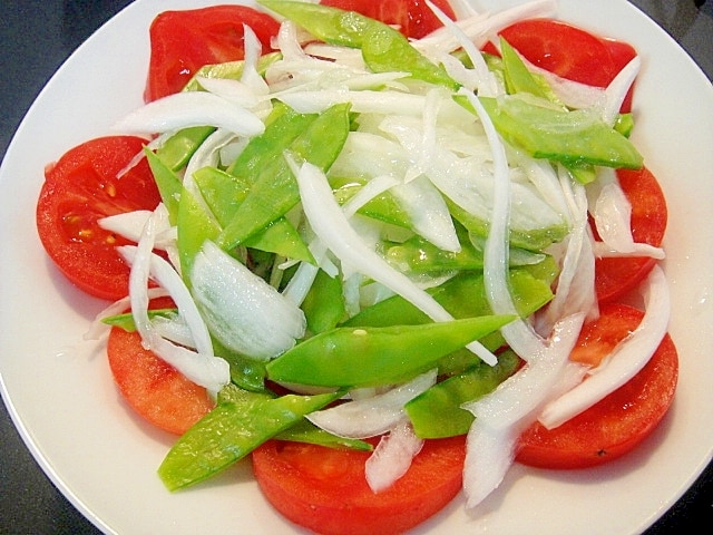 トマトと絹さやのサラダ レシピ・作り方 by mint✩（返レポお休み中