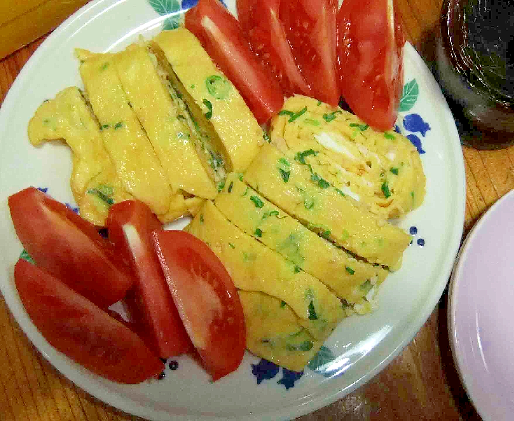 九条ネギと鮭の厚焼き玉子