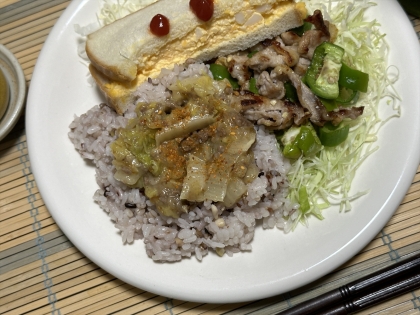 白菜で牛丼　玉葱ない時～