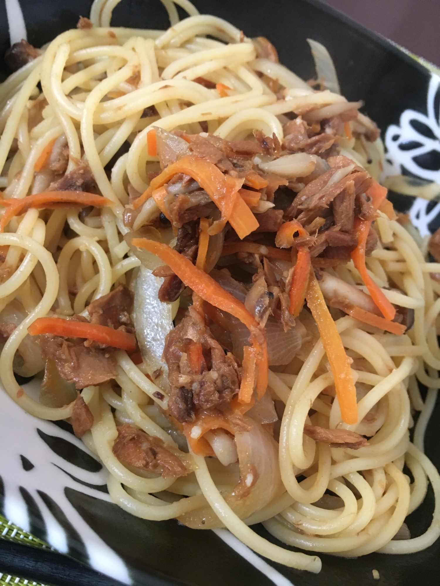 かつおフレークで作る簡単和風甘辛パスタ♪