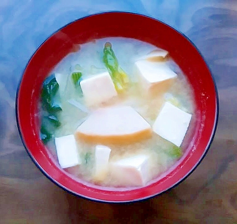 豆腐と小松菜と筍の味噌汁