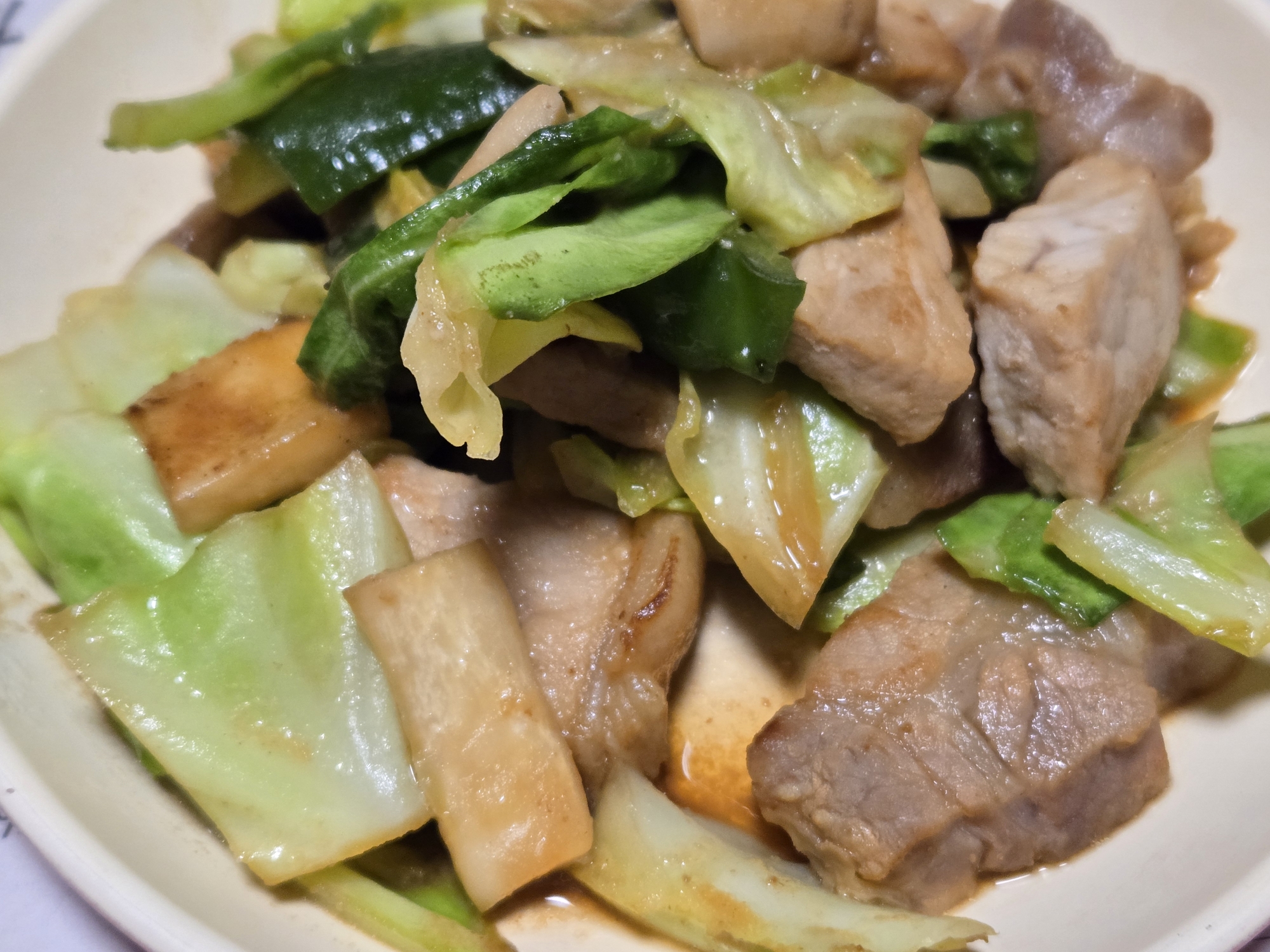 豚の味噌漬けと野菜の炒め物