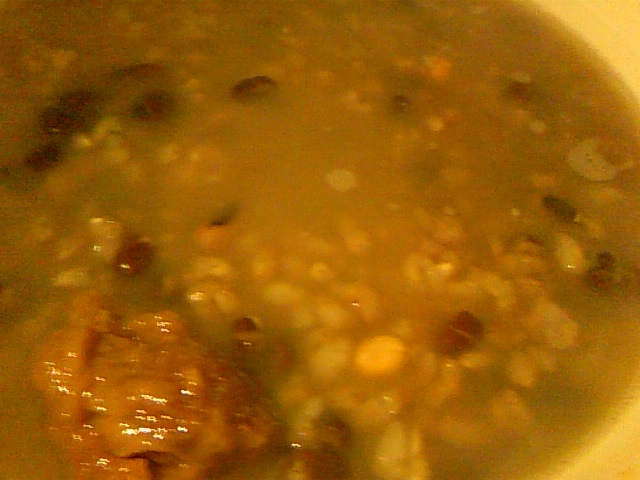 ミックス豆とうもろこしセージ梅干し玄米ご飯お粥