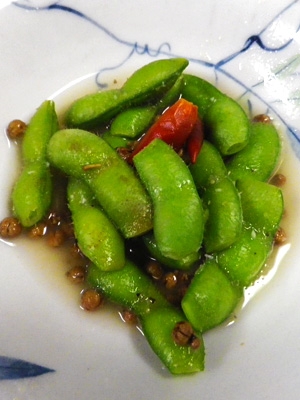 枝豆鶏がら花椒煮