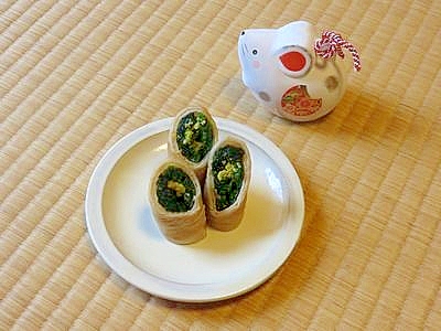 ほうれん草の板麩巻