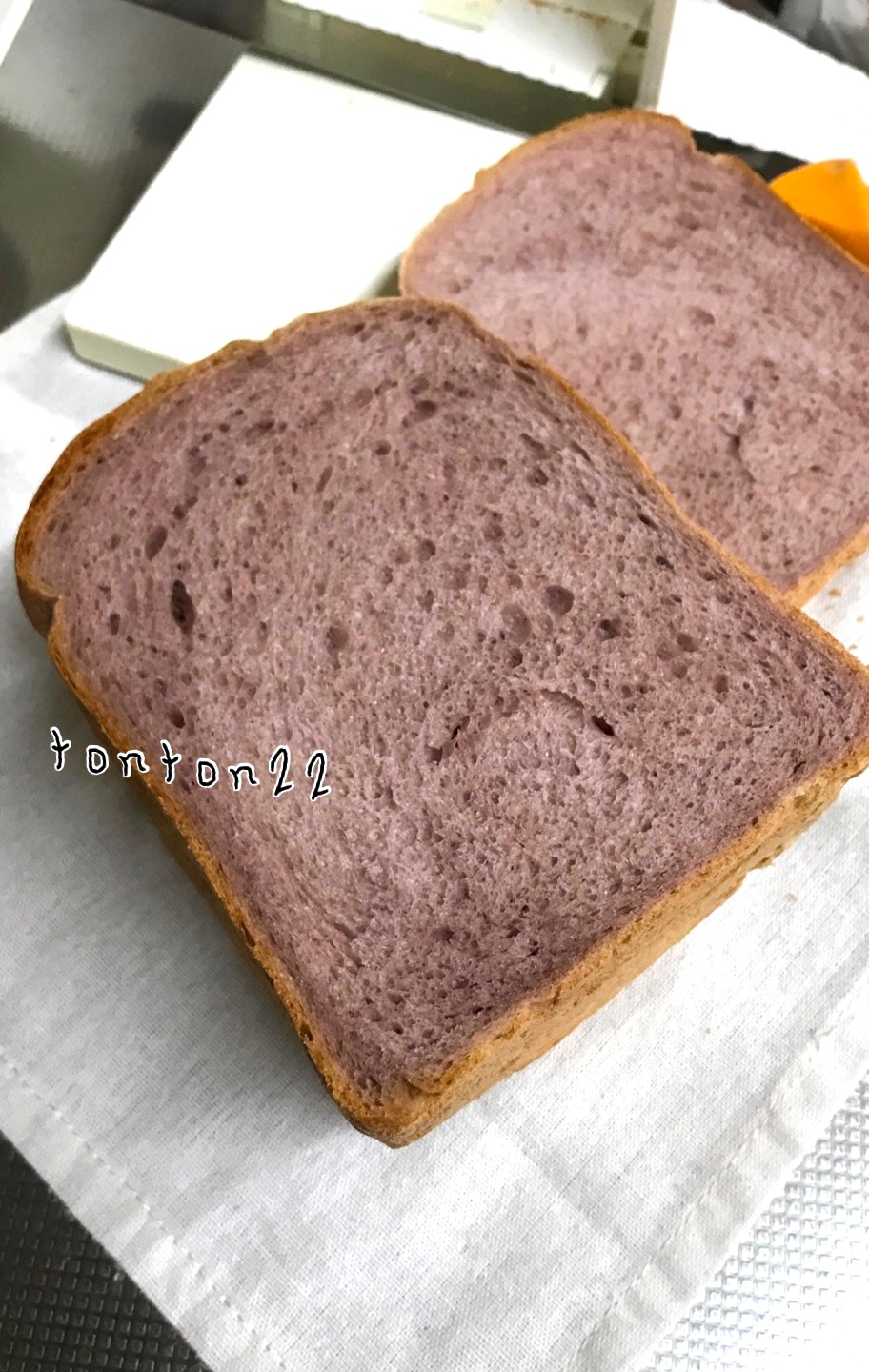 ホームベーカリーで紫いも食パン☆