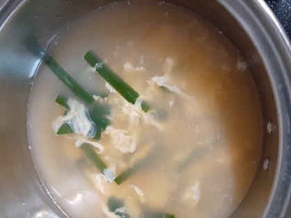中華味のニラ玉スープ