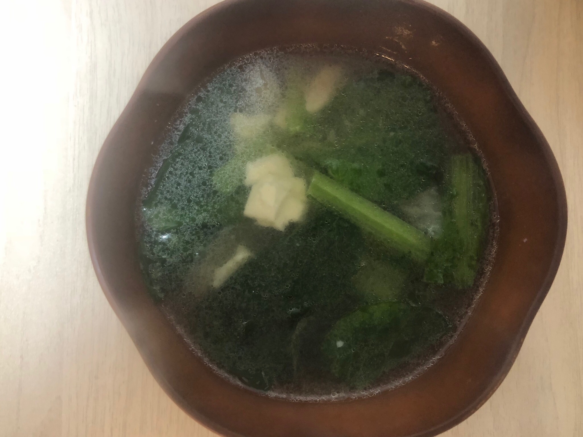 小松菜と豆腐の中華スープ