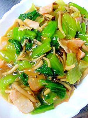 チンゲン菜とキノコ❤オイスター煮~