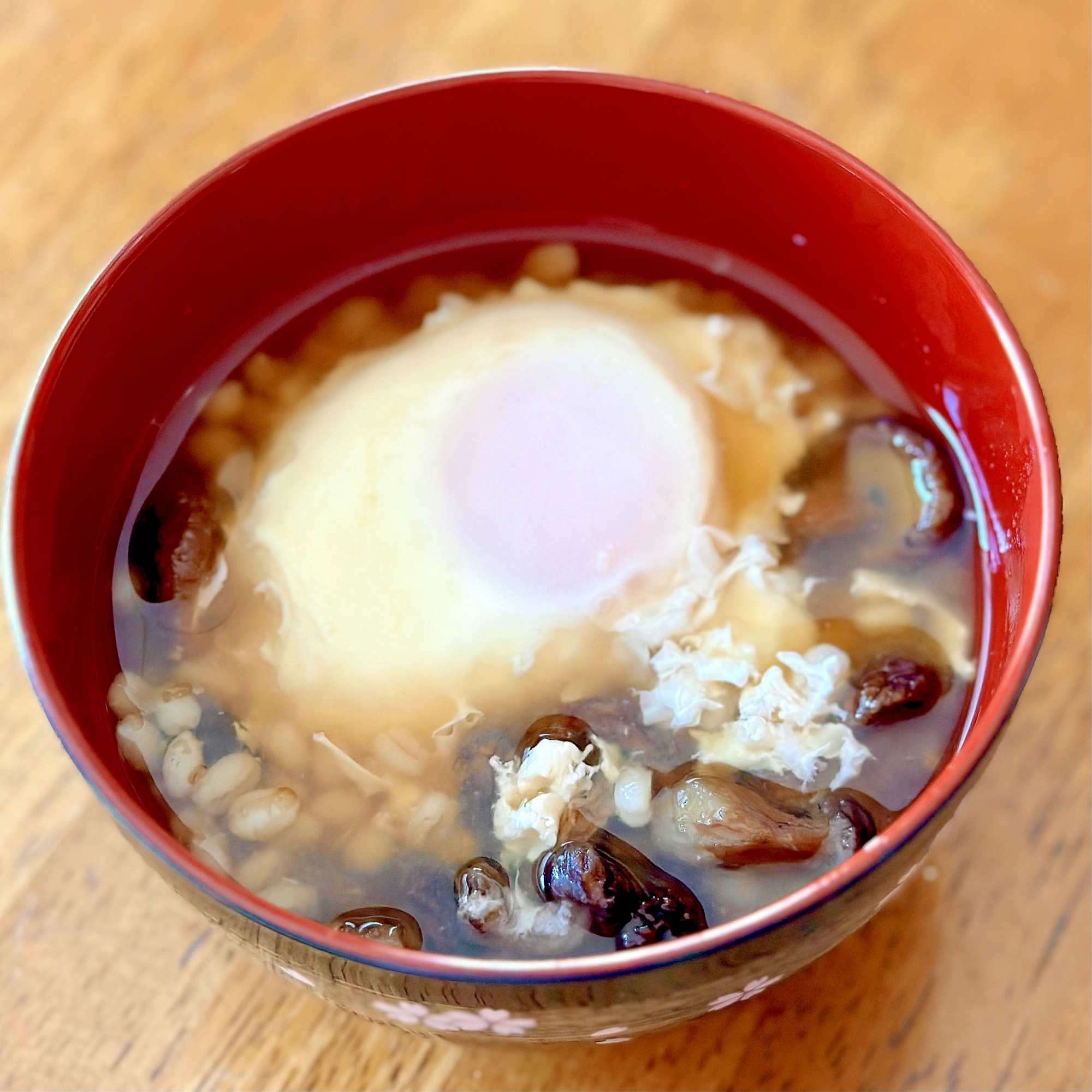 【乾物レシピ】大麦と干し椎茸の卵とじ
