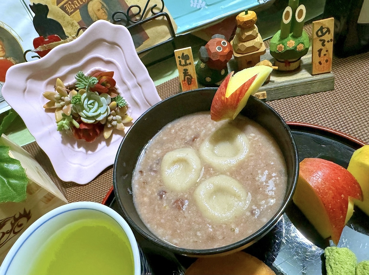 蕎麦の実&蕎麦白玉入りの酒粕ぜんざい