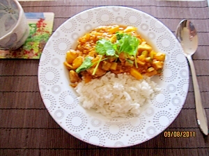 自家製カレー粉でイエローカレー