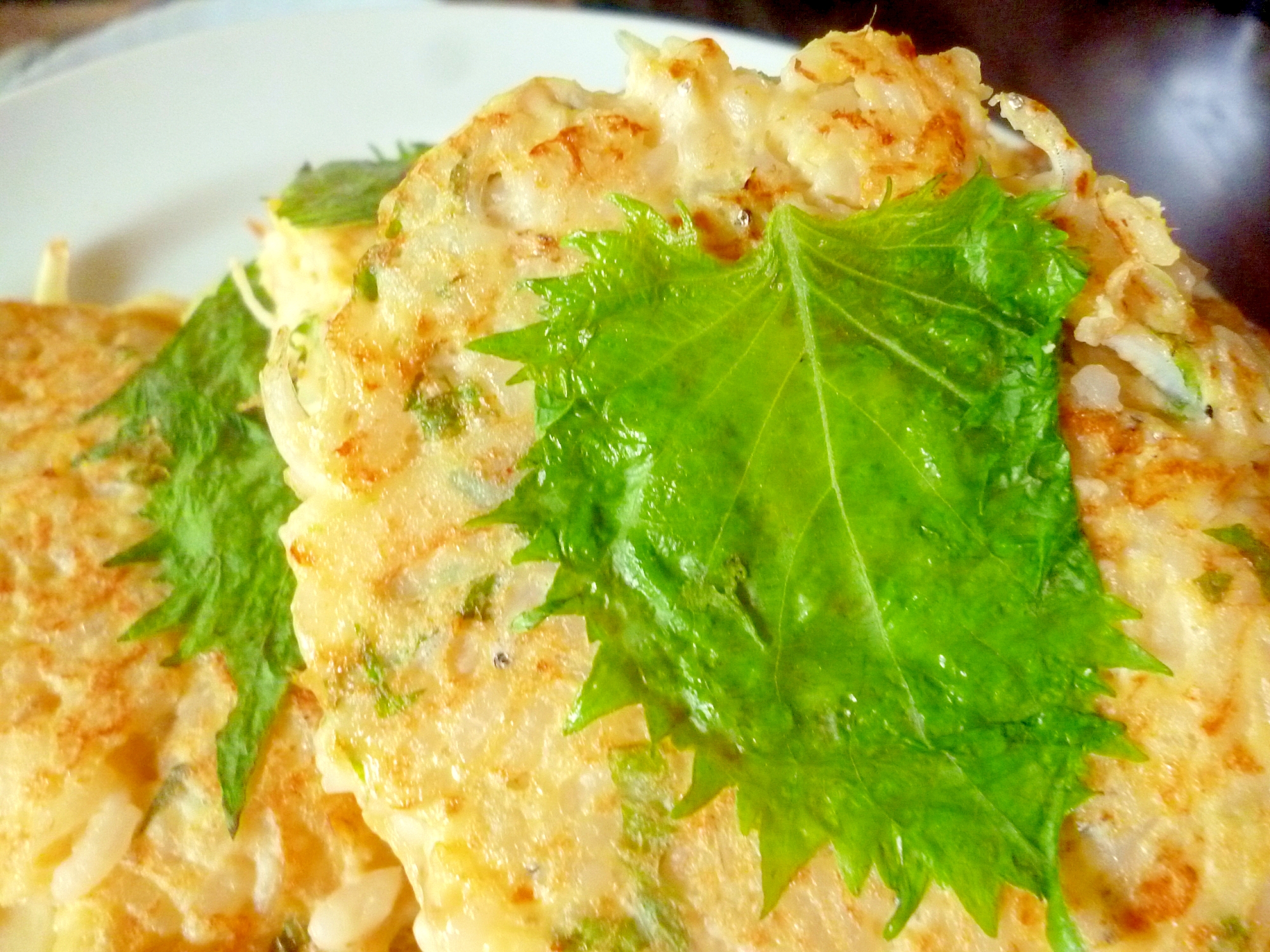 大根おろし・玉ねぎ・しらす干し・卵の焼き飯