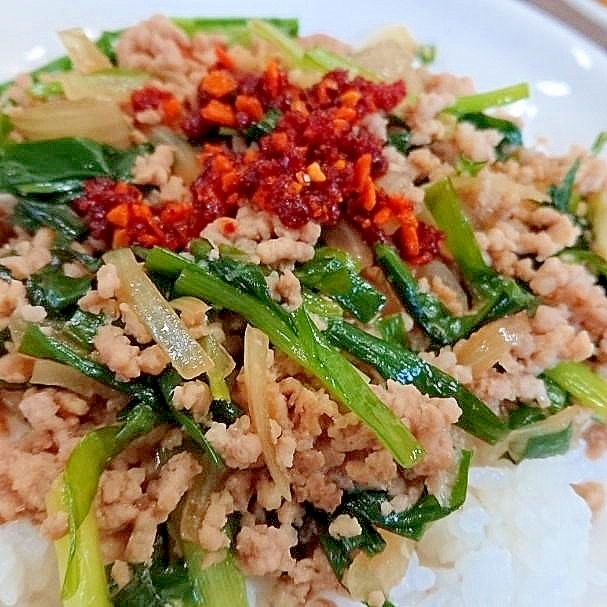 【簡単腸活】ひき肉とニラの絶品丼♪