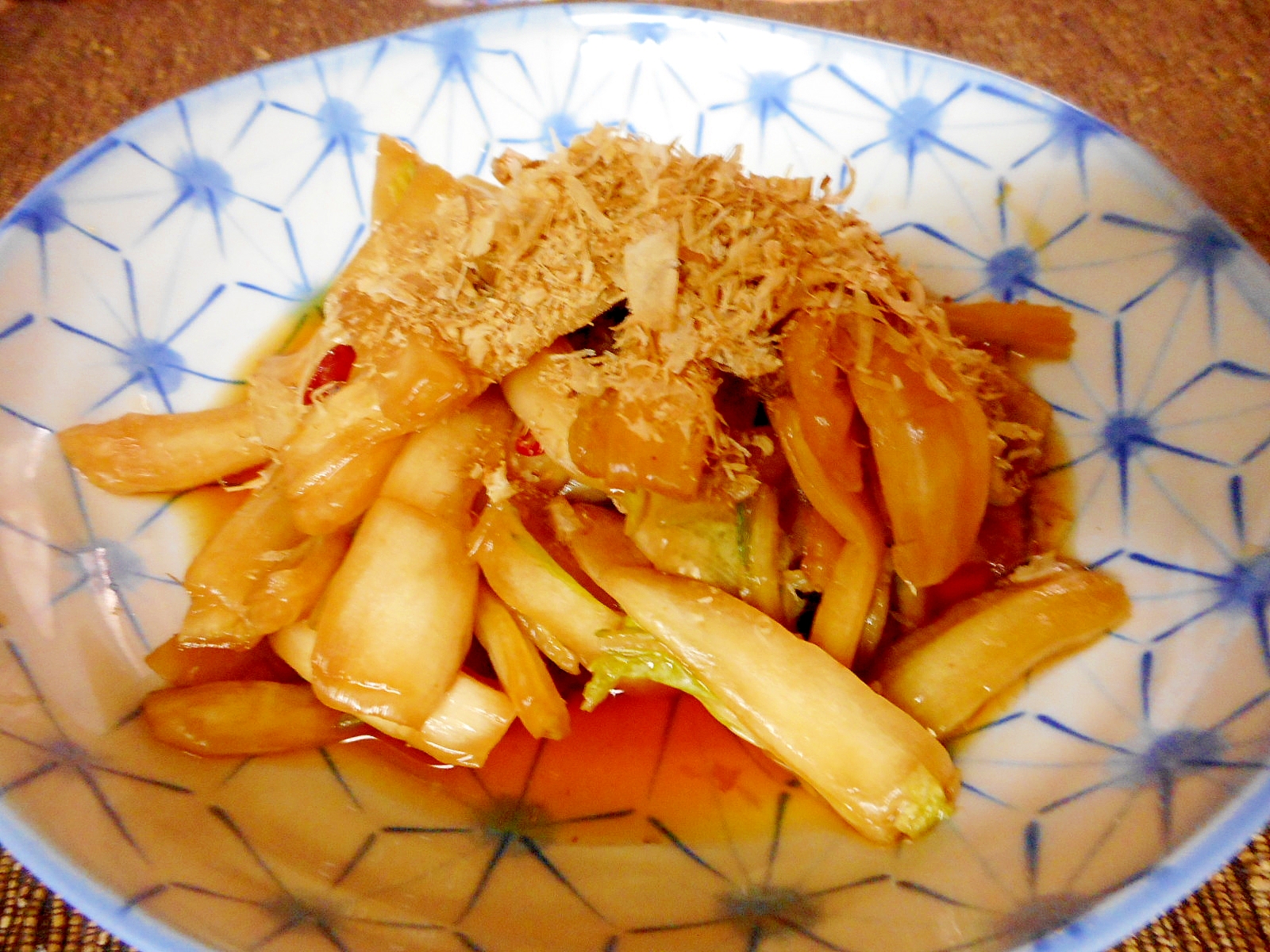 白菜の芯の醤油漬け