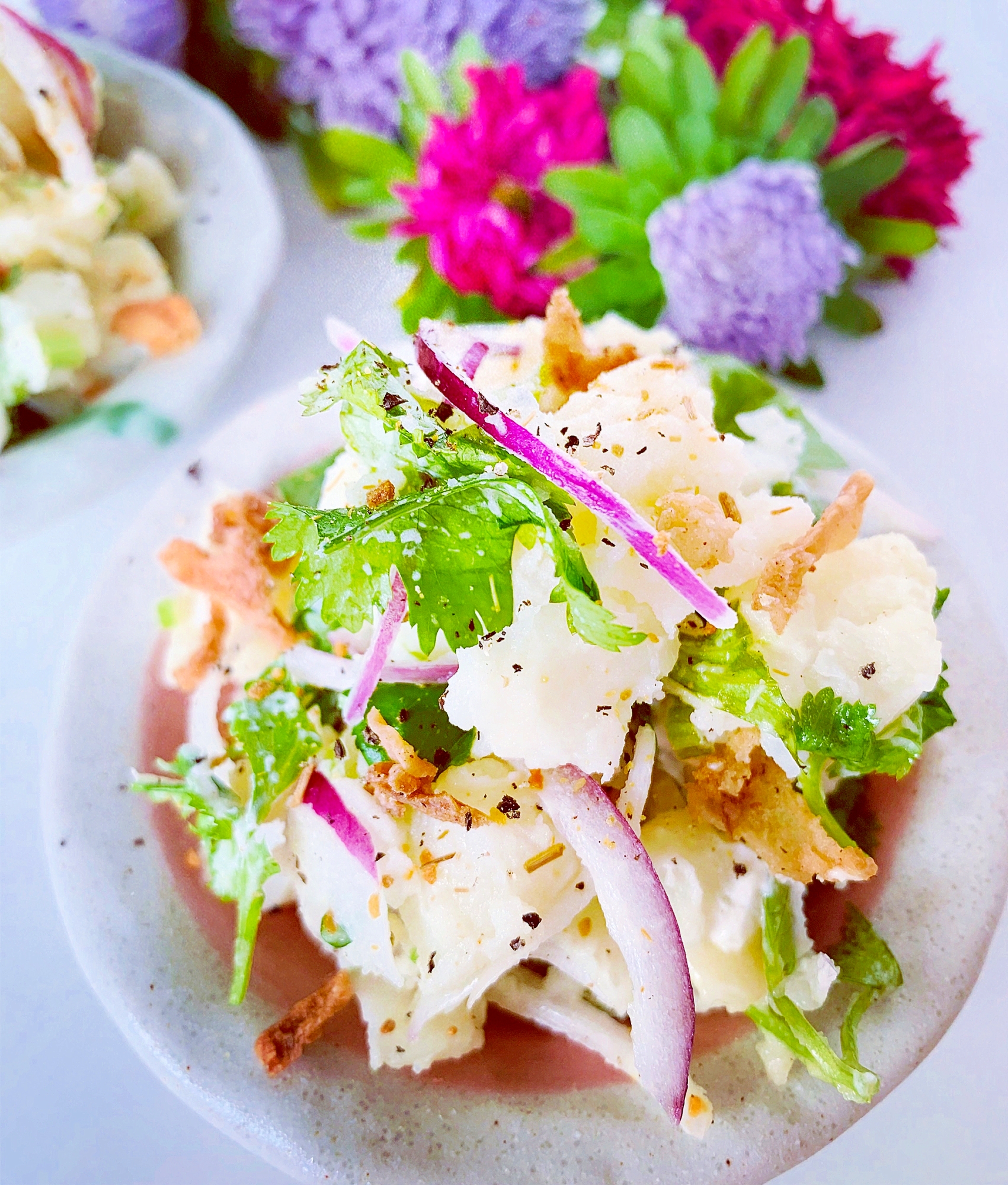 パクチーがアクセントに アジアンなポテトサラダ レシピ 作り方 By Miyabi 楽天レシピ