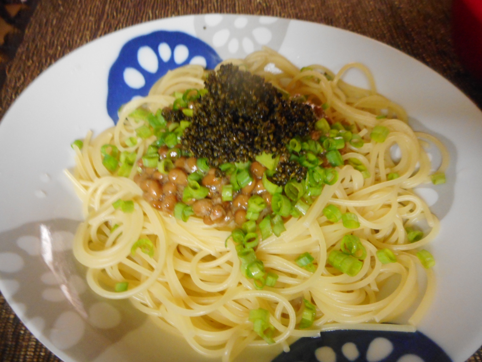 とんぶり納豆パスタ