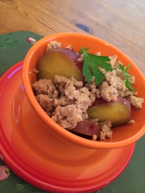 さつまいもと豚ひきの盛り合わせ forわんこ