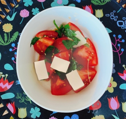 プチトマトと絹豆腐のサラダ