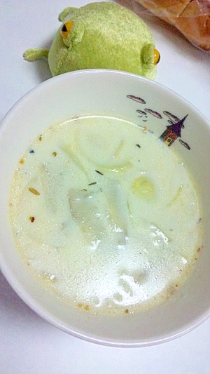 やさしいお味★玉ねぎとごぼうのソイミルクスープ