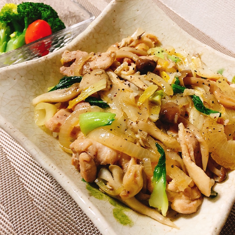 残り野菜食べきり！野菜と鶏肉のオイスターソース丼