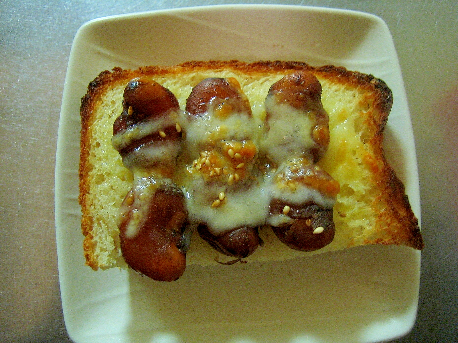 しょうゆ豆とチーズのトースト レシピ 作り方 By パンダ大好きねこ 楽天レシピ