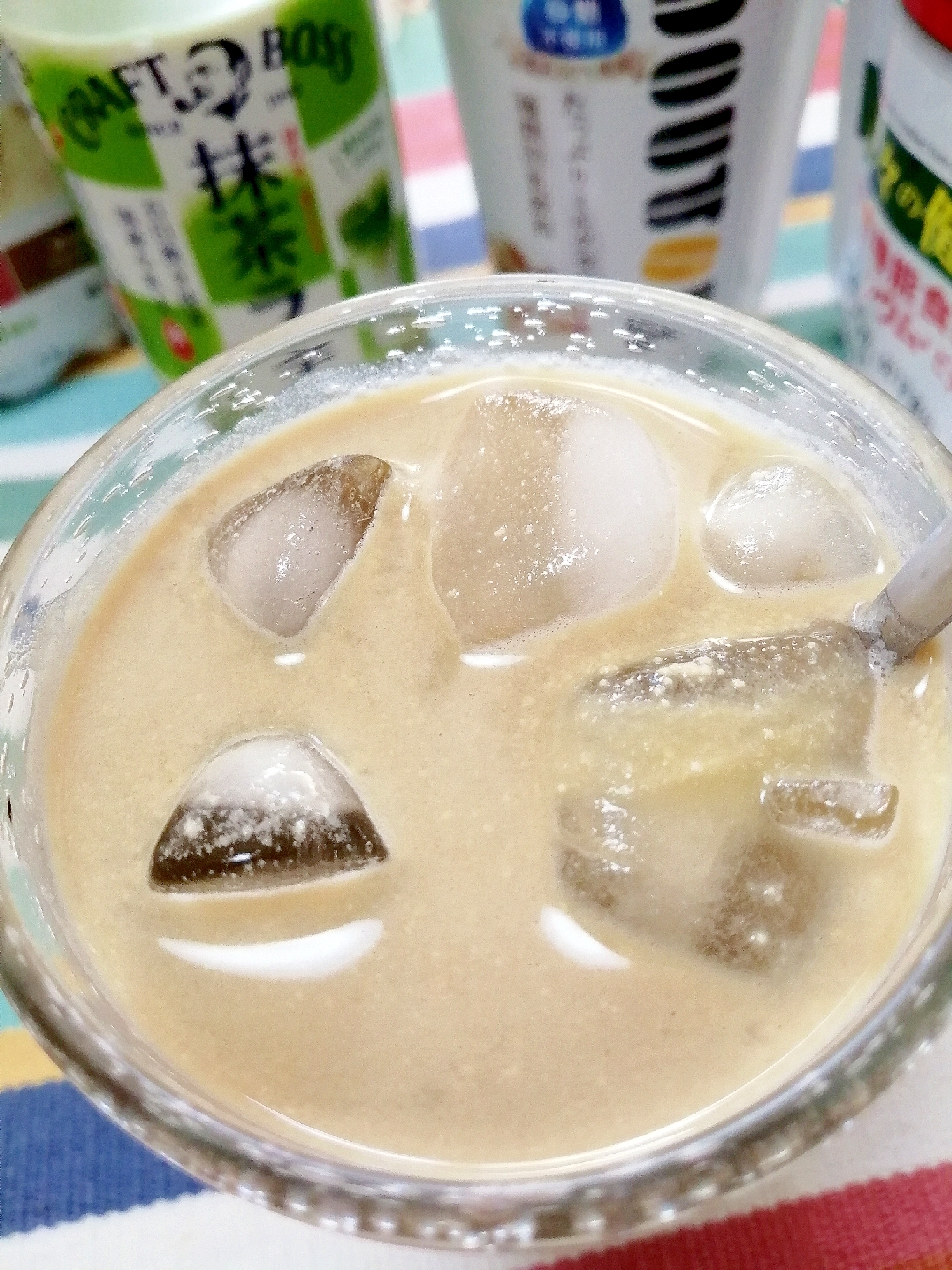 アイス☆抹茶プロテインカフェラテ♪