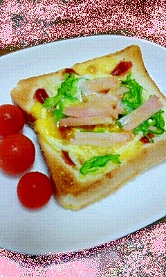 【トースター】チーズのないピザ風トースト