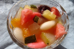 冷たい♪冬瓜と果物の白玉餡蜜