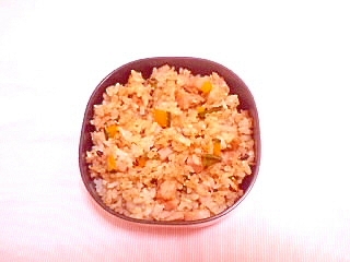 紫蘇風味♪かぼちゃとソーセージのパラパラ炒飯お弁当