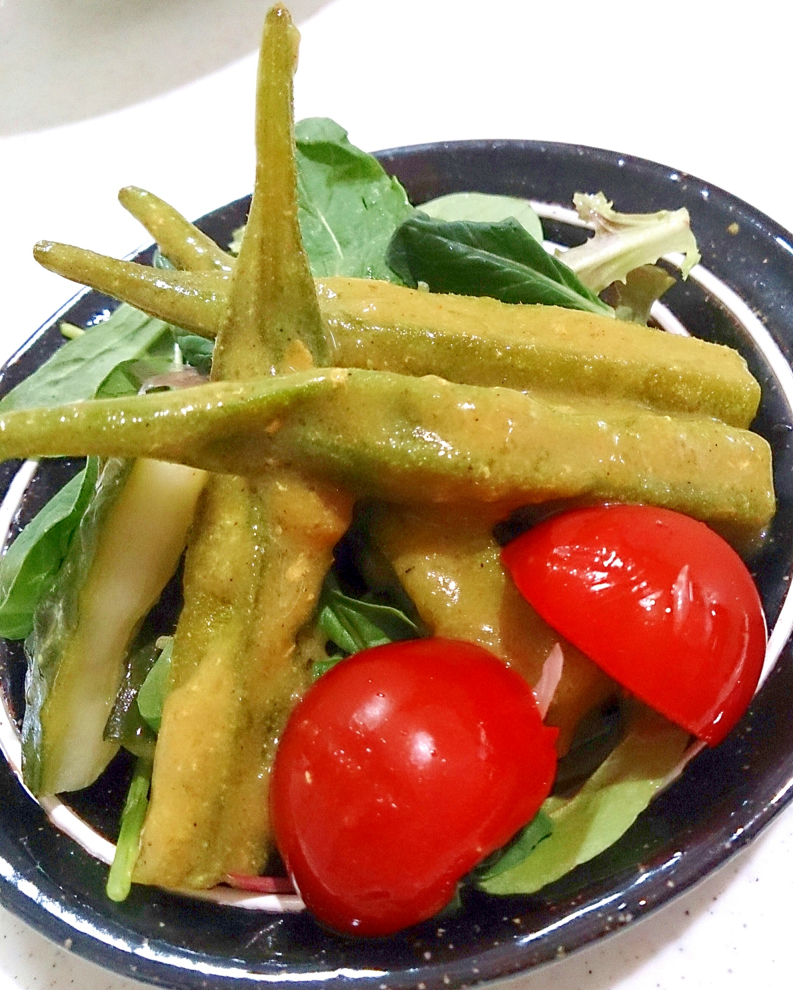 まるごとオクラのカレーマヨ炒め