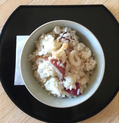 さつま芋＊ちくわ＊押し麦の炊き込みご飯