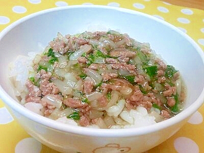 【離乳食】牛ミンチ＆もやしのあんかけ丼