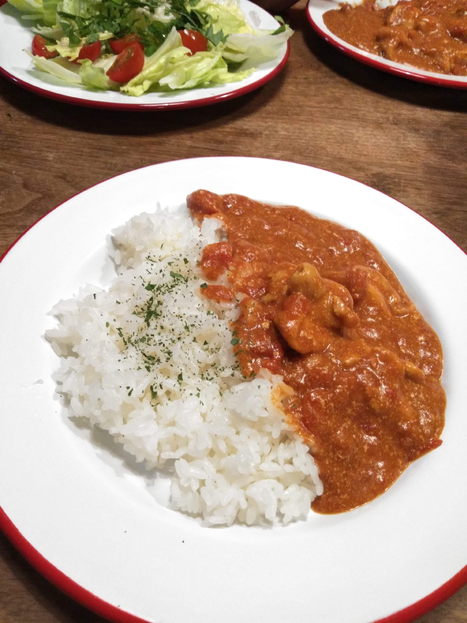 トマトチキンカレー　包丁不要　煮込短時間