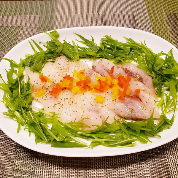 お刺身用の ソイを使って カルパッチョ レシピ 作り方 By のりばあ 楽天レシピ お刺身用の ソイを使って カルパッチョ レシピ 作り方 By のりばあ 楽天レシピ