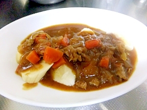 絡めて食べてください♪バナナの甘さがカレーとマッチ