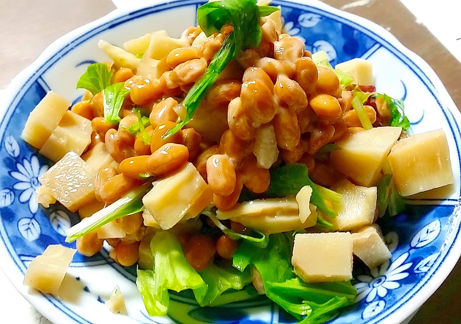 たけのこと水菜の納豆和え☆