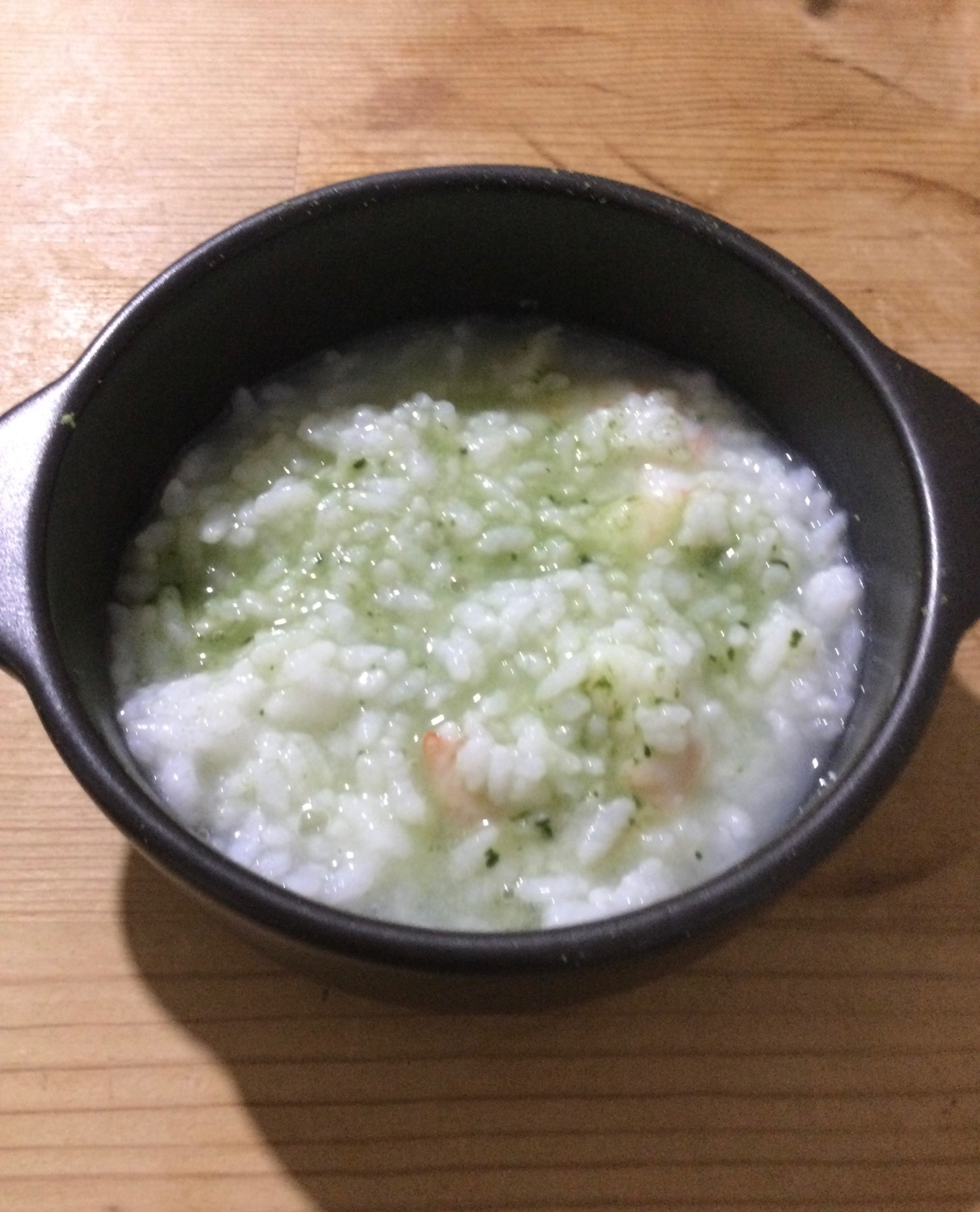 シーフード明日葉粉入りおかゆ♪