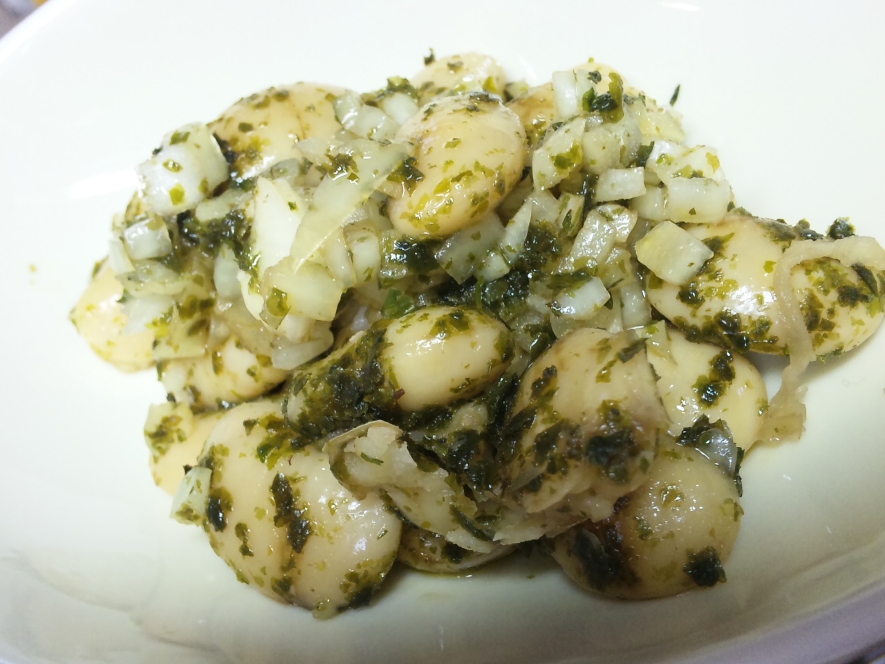 白花豆と青海苔サラダ