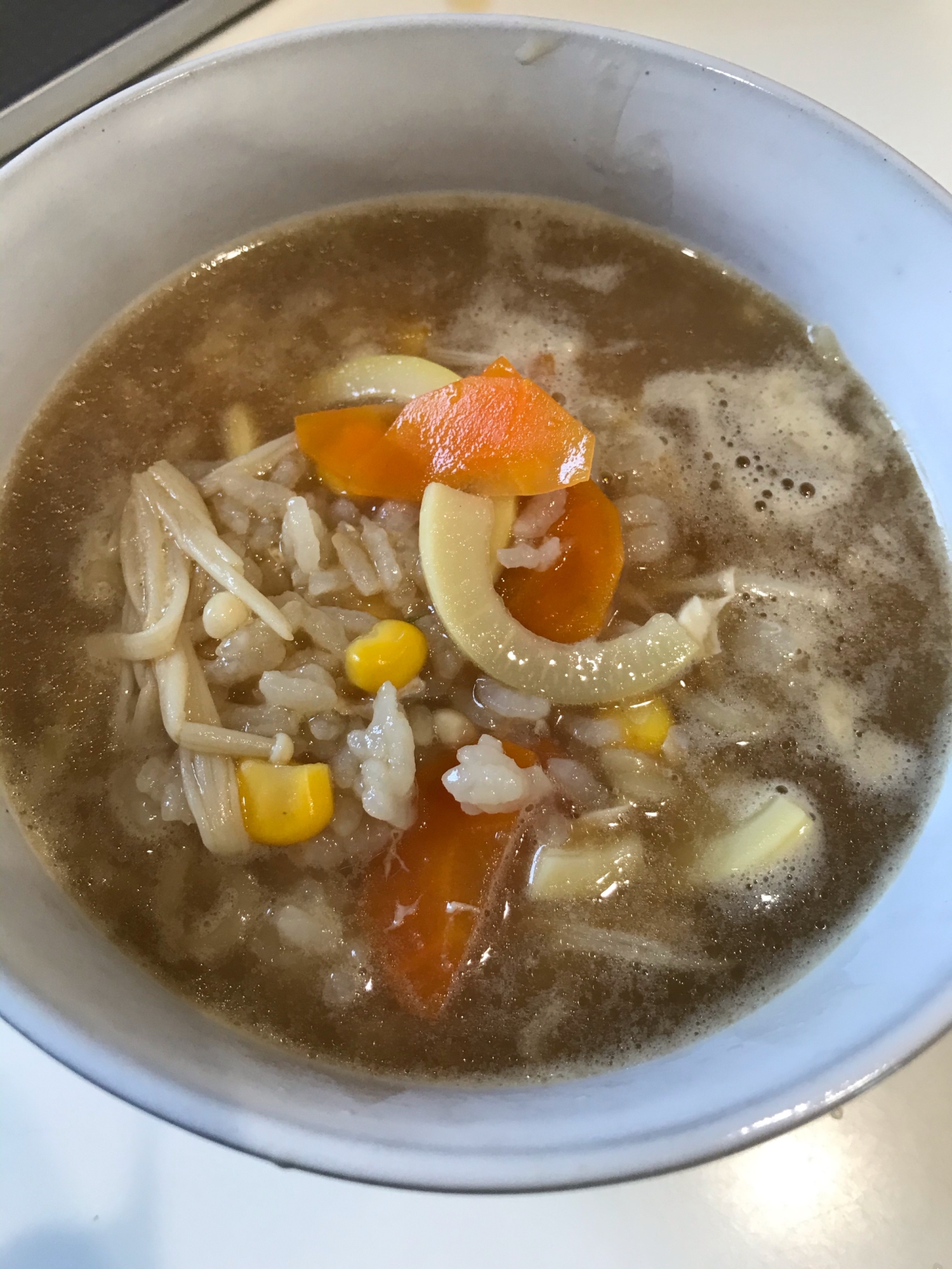 ラーメンの余り汁で作るバター雑炊