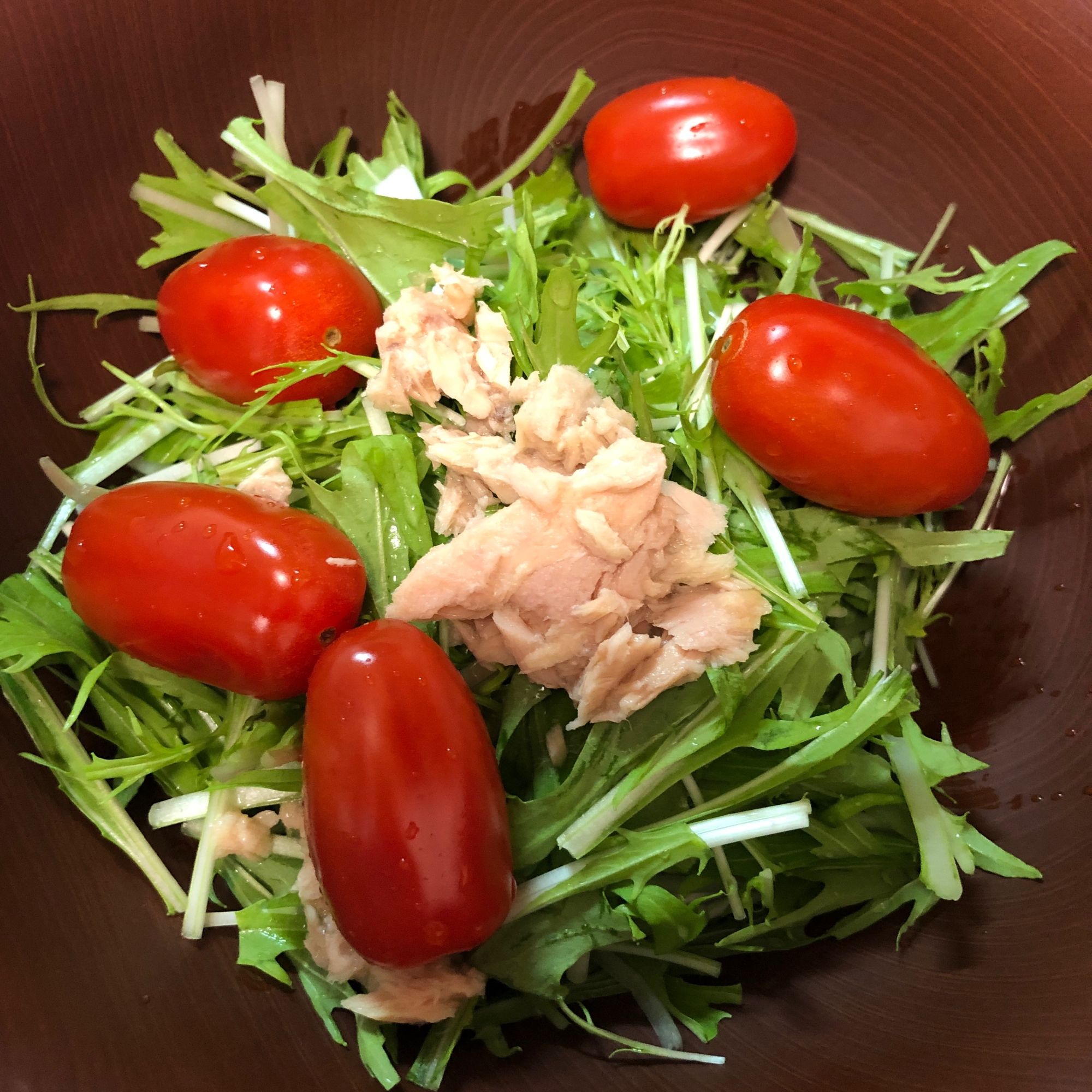 ツナとトマトと水菜のシャキシャキサラダ