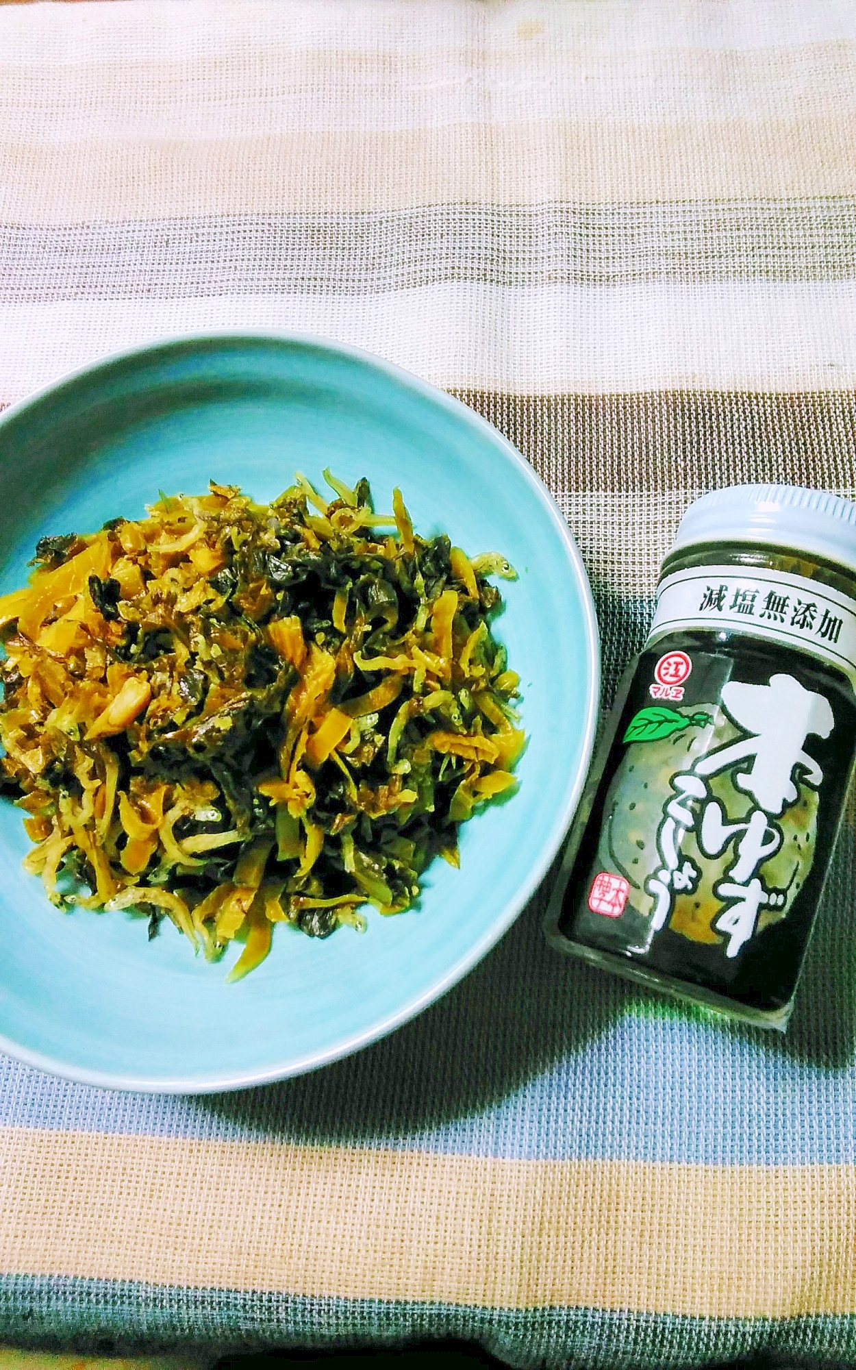 柚子胡椒とちりめんじゃこの高菜炒め