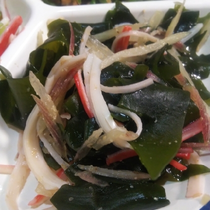 茗荷たっぷりᕷ*わかめとカニカマのポン酢和えꕤ୭*