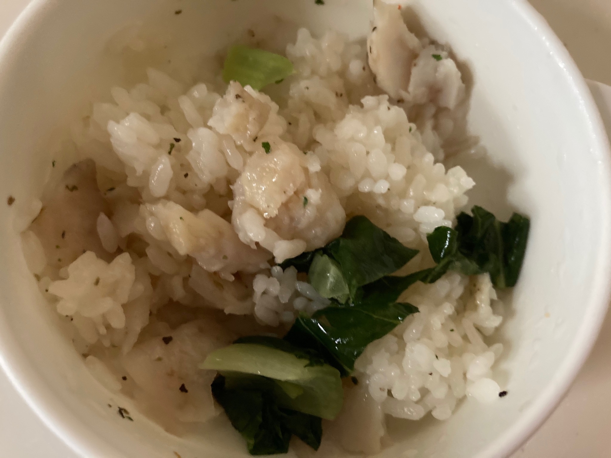 白身魚と小松菜の混ぜご飯♡
