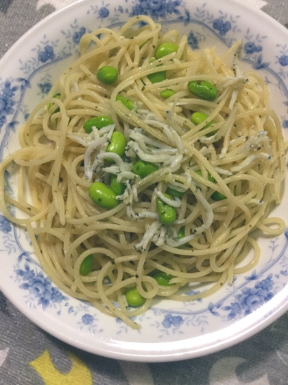 竹輪は無かったけど、シラスと枝豆あったので作ってみました。